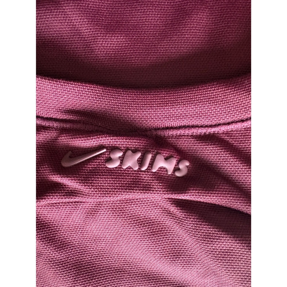Nike SKIMS Airy Womens Long-Sleeve Crew-Neck Top Burgundy TP-LST-2752 Size M - Picture 5 of 7